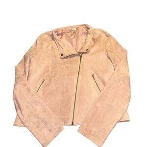 Poem & Thread Size Small Light Pink Suede like Moto Jacket